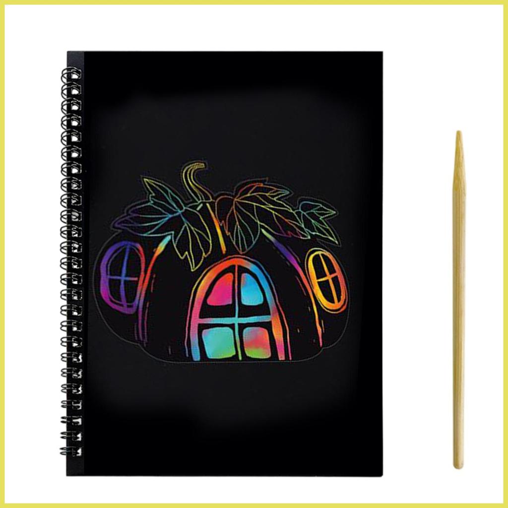 Scratch Paper for Kids Craft Rainbow Notebook Black Scratch Notes Sheet ...