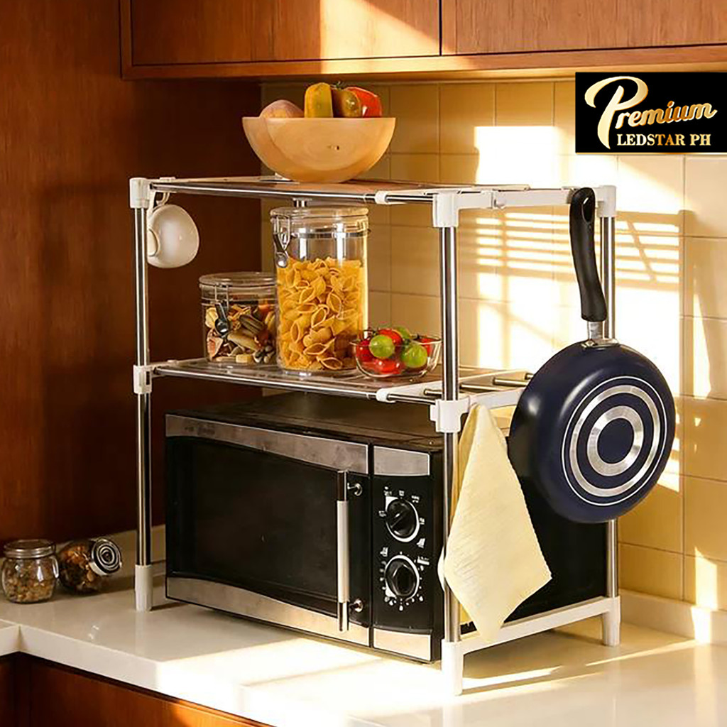 Multifunctional 2-Tier Microwave Ovens Countertop, Stainless Steel ...