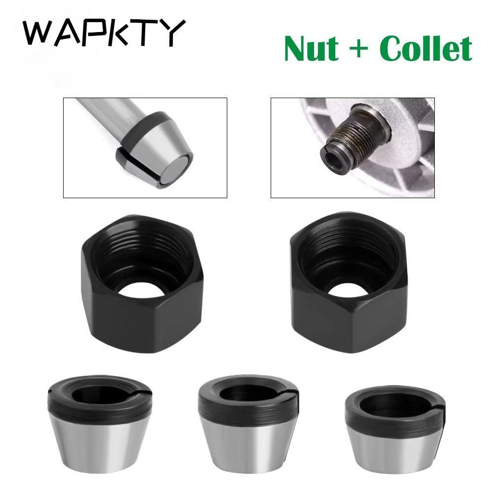 WAPKTY Collet Chuck, With Nut 6mm 6.35mm 8mm Router Collet Chuck ...
