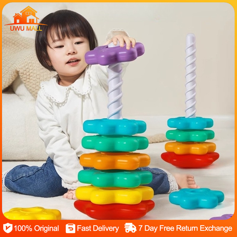 Baby Spinning Stacking Toys Toddler Spinner Ring Stacker Autism Sensory ...