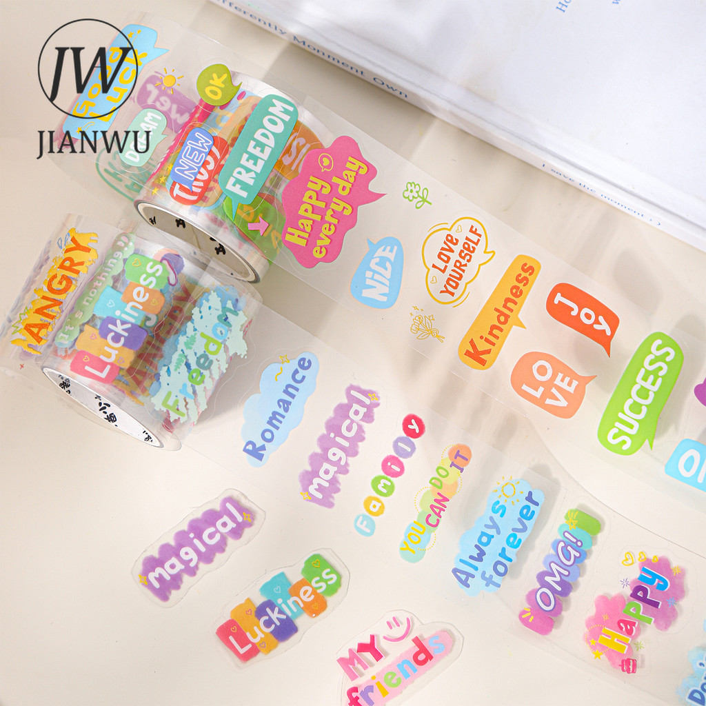 JIANWU Dopamine Weekly Series Colorful English Words Landscape Material ...