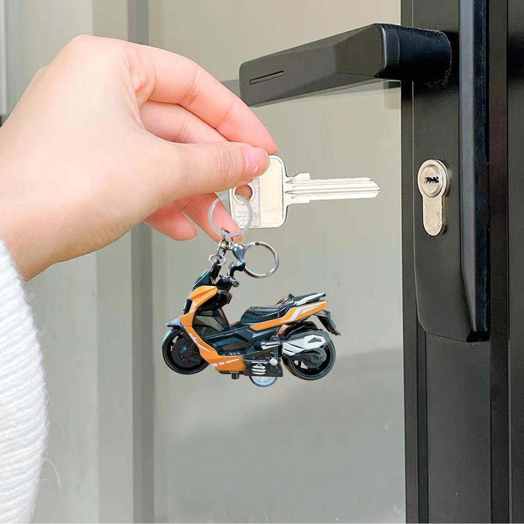 Motorcycle Keychain Pull Back Motorcycle Model Keychain Motorbike Metal ...