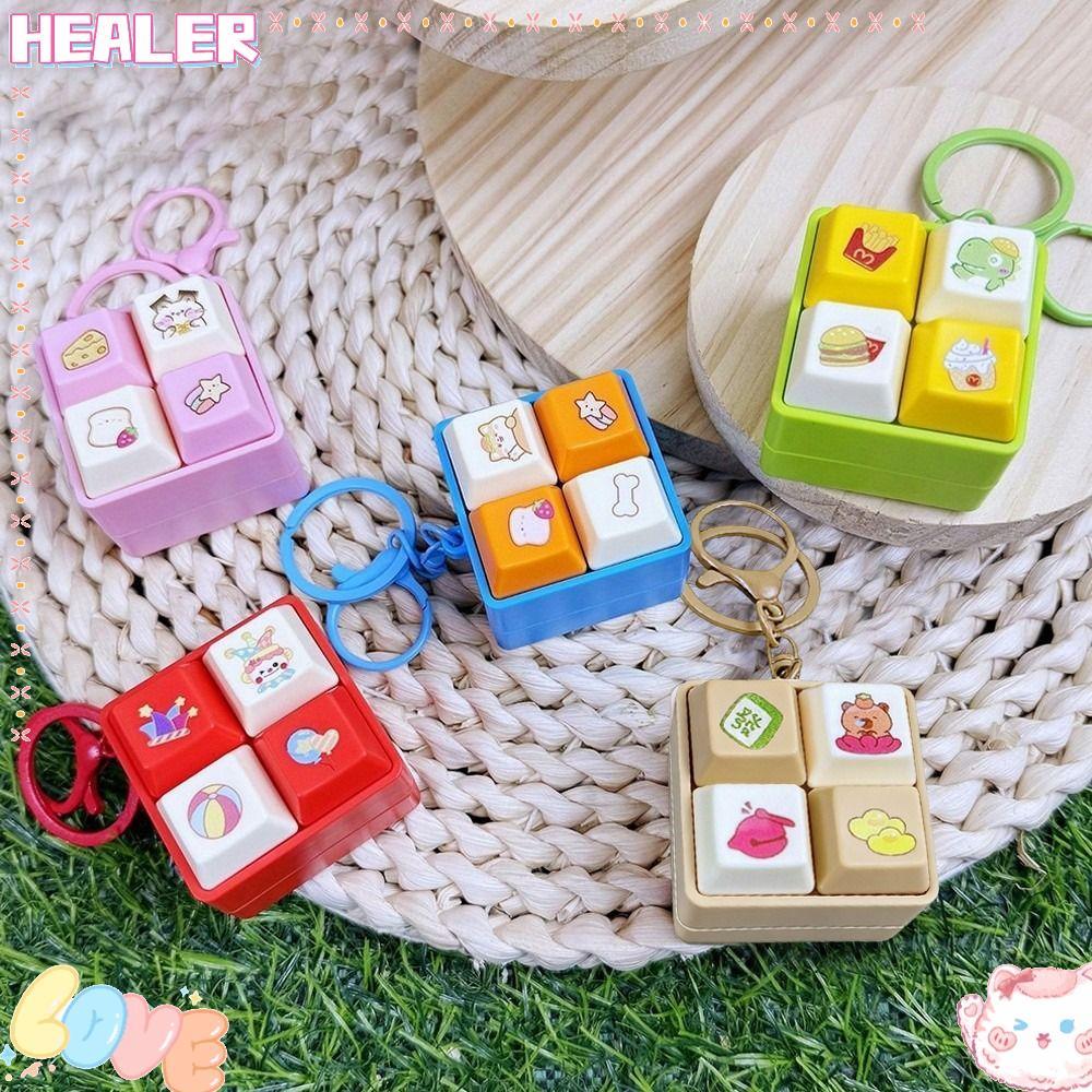 HEALER Fidget Keychain, Keys Button Keycap Finger Keyboard Caps, DIY ...