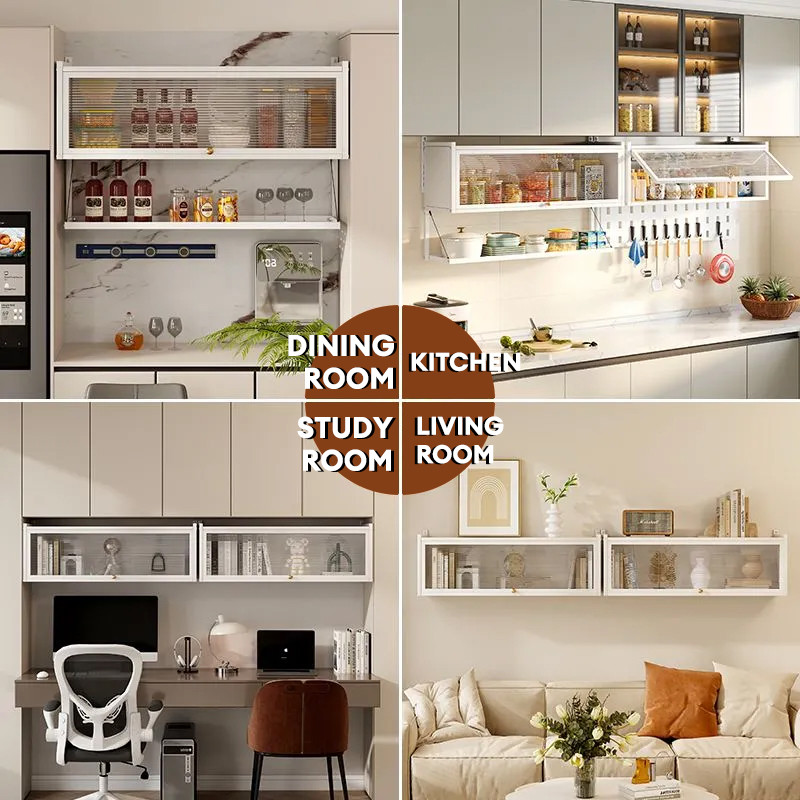 Hanging Kitchen Storage Cabinet Wall-mounted Shelf with Pegboard ...