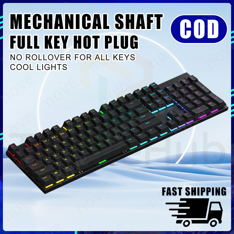 Mechanical Keyboard Hot-swappable Wired Wireless RGB LED Supports ...