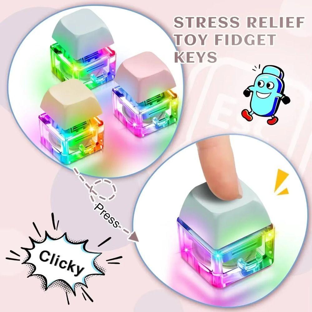 CRAFTMX Finger Keyboard Caps, With Light Keycap Fidget Keychain, DIY ...