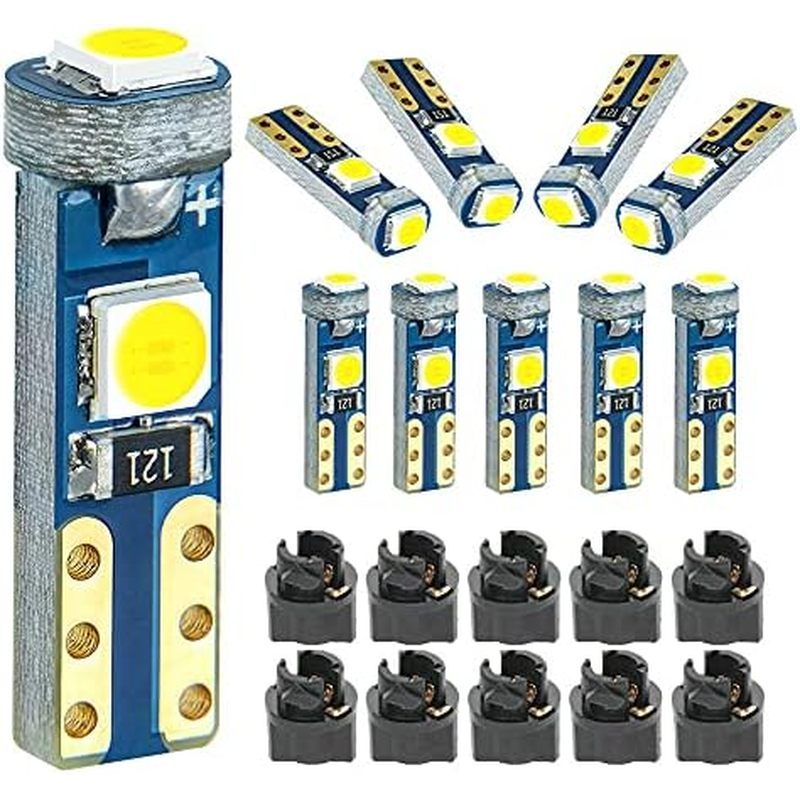 White T5 37 74 LED Bulb with Rotating Keyhole PC74 PC37 Dashboard ...
