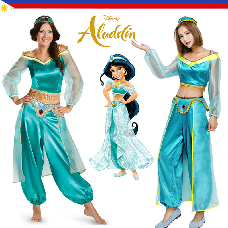 Aladdin Princess Jasmine Costume For Adults Women Crop Top Belly Dance  Halloween Cosplay Outfit Set | Shopee Philippines