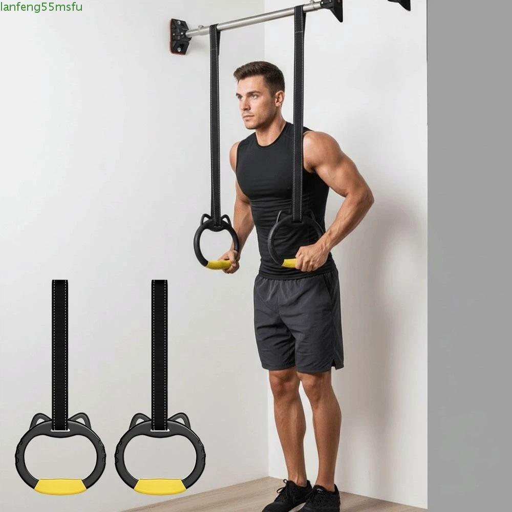 JEREX Gymnastic Rings, With Straps Durable Pull Up Bar, Gym Ring Arm ...