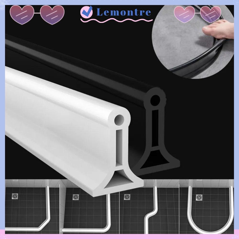 2M Flexible Rubber Shower Water Stopper – Threshold Strip For Bathroom Wet/Dry Separation, Bathtub & Door Edge