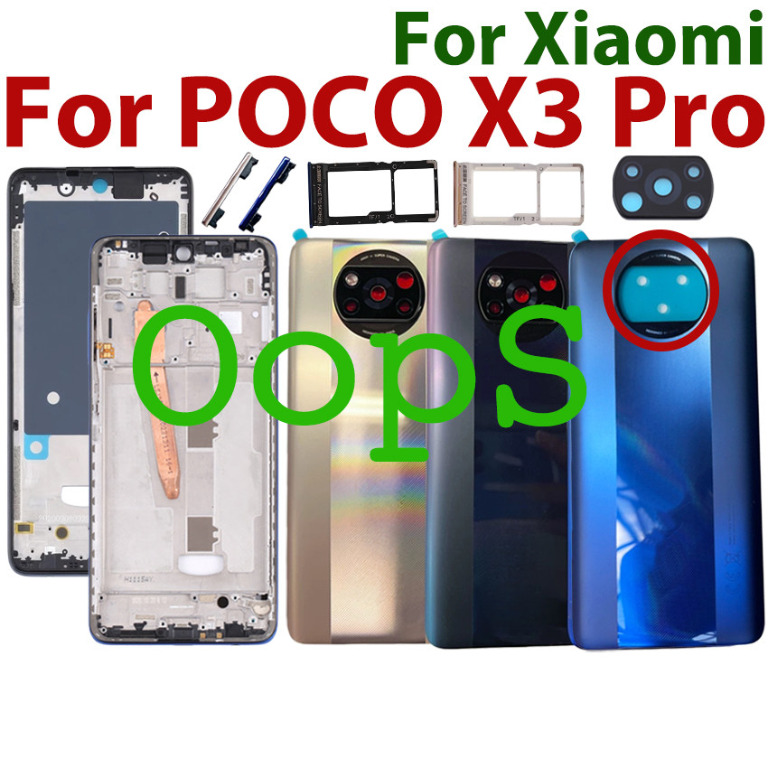 Back Housing+Sim Tray For XIAOMI POCO X3 PRO Battery Back Cover Housing ...