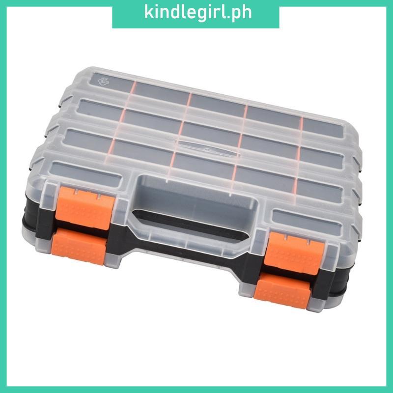 KING Plastic Sorting Box Tool Part Container Bin with Clear Lid Double ...