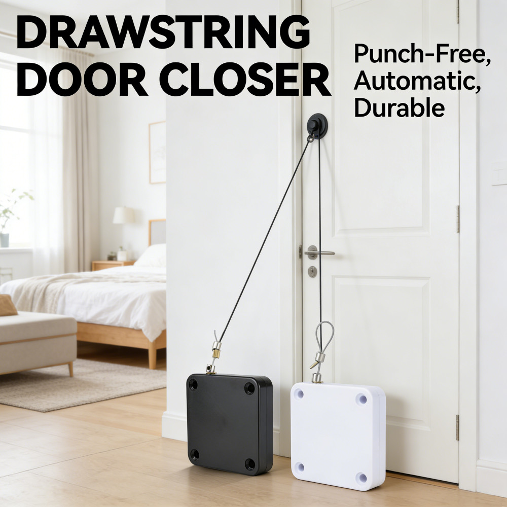 Automatic Door Closer Punch-Free Sliding Door Closer Spring Home ...
