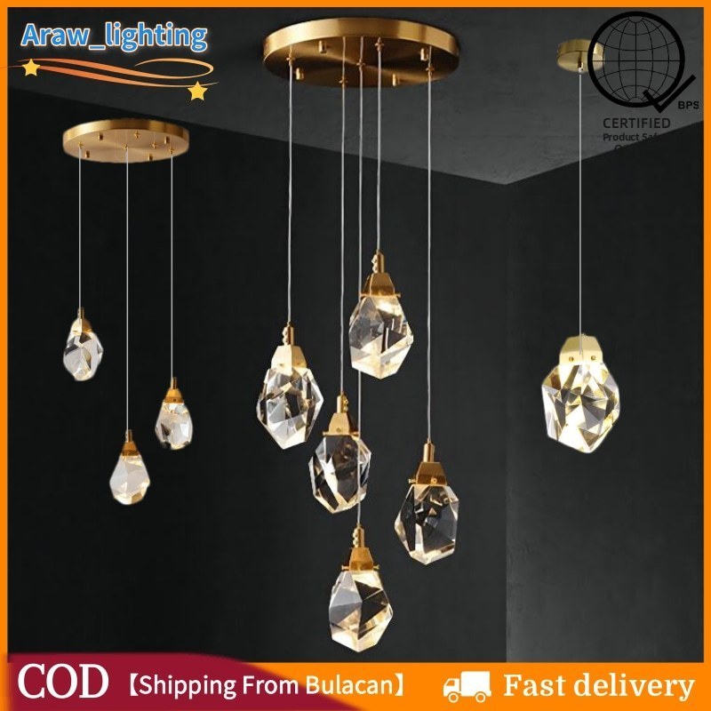 Nordic Bar Counter Crystal Pendant Light Chandelier Light for Living ...