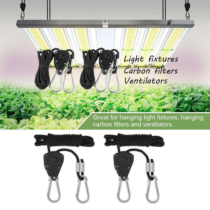 200cm Adjustable LED Grow Light Hanging Rope 1/8 Rope Ratchet for ...