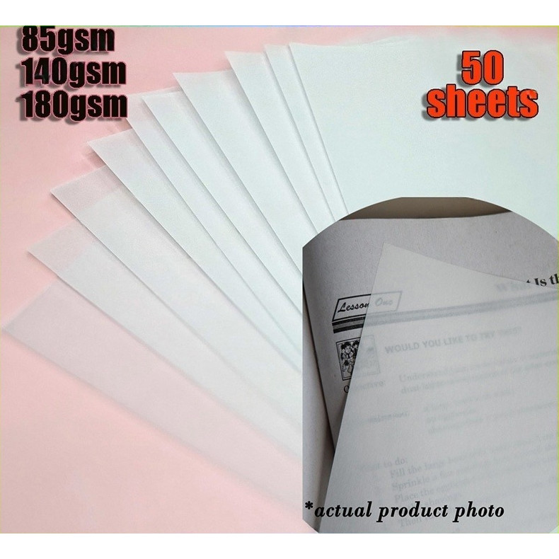 50 Sheets Curious Translucents Clear Vellum Paper Imitation Leather 85 ...