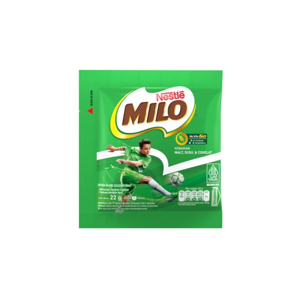 Milo Activ Go Sachet 22gr retail price 1 pcs pack of Lower Sugar High ...