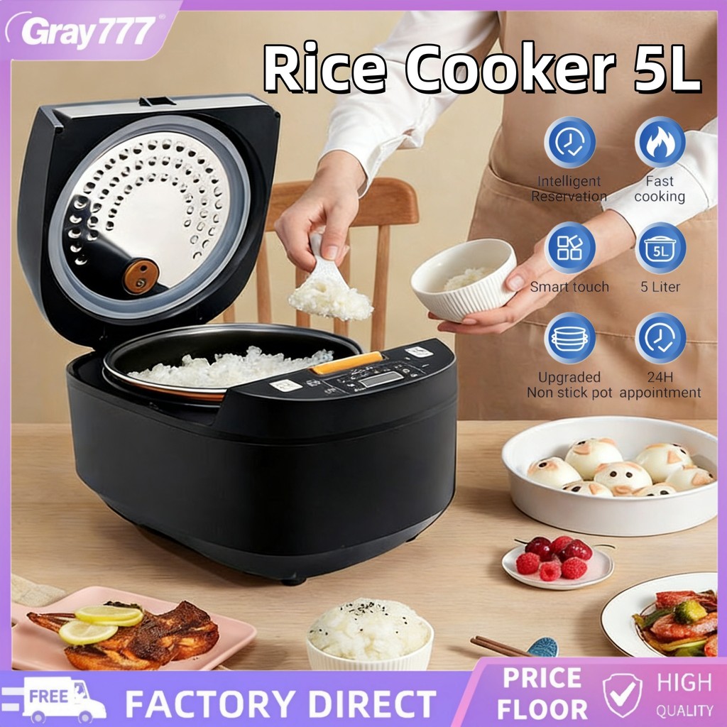 Electric Rice Cooker 5L Kitchen Cooker Smart Rice Cooker Rice Cook ...