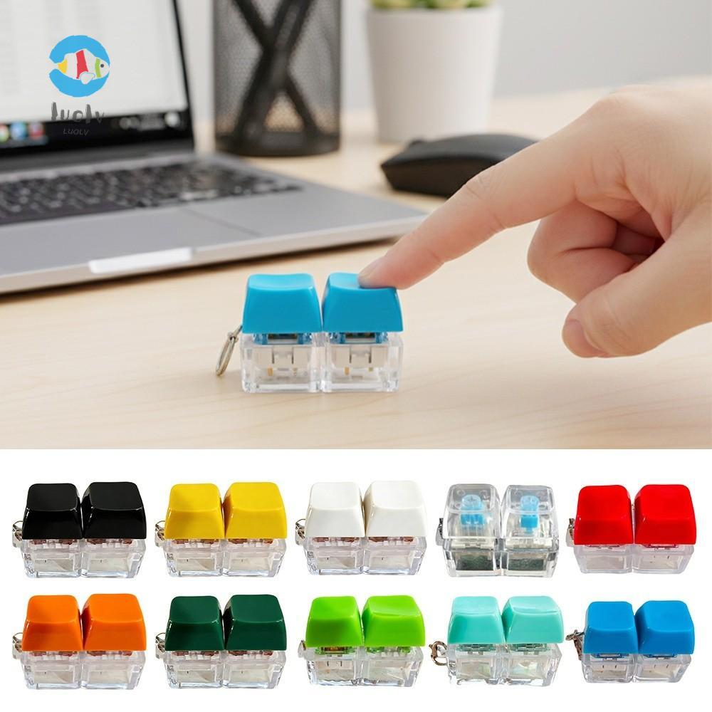 LUOLUVO Fidget Keychain, DIY Keyboard Keys Button Finger Keyboard Caps ...