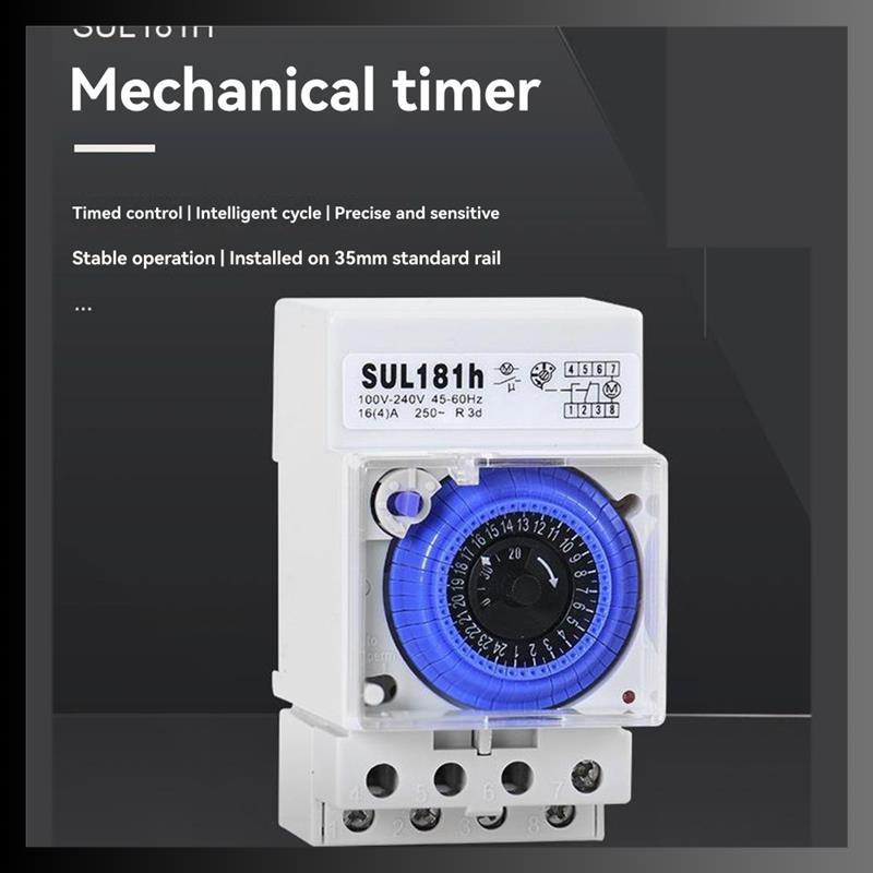 24 Hour Programmable Mechanical Timer Switch Din Rail Time Switch 110V ...