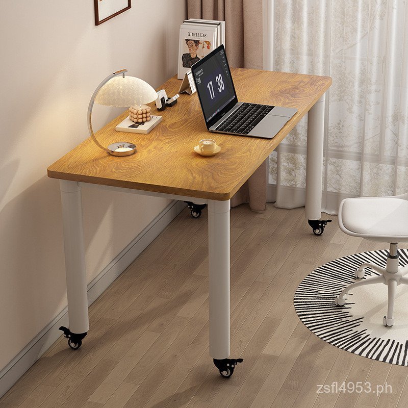 Wheeled Computer Desk Small Apartment Study Desk Simple Writing Desk ...