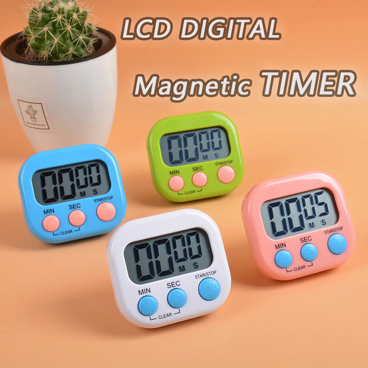 Multi-Function Electronic Timer Magnetic LCD Digital Kitchen Timer ...