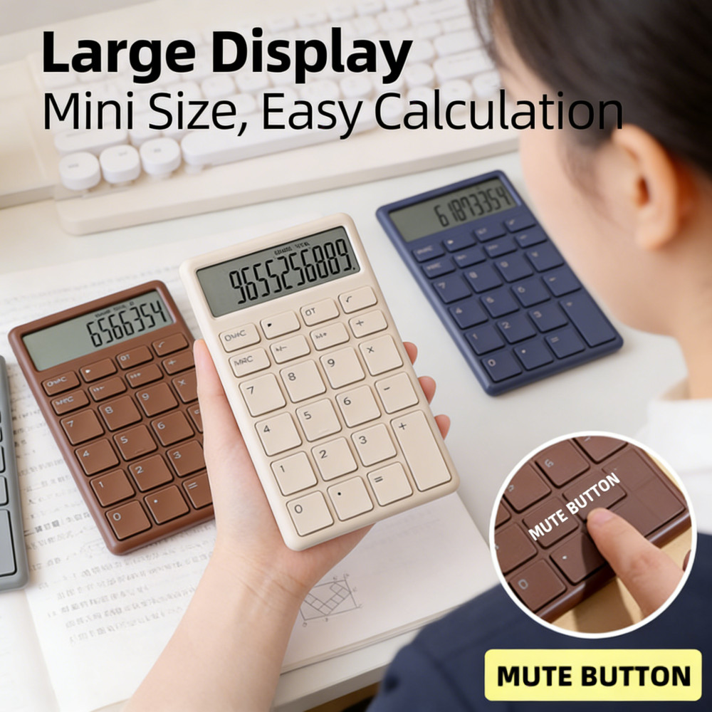 Calc Stationery Exam Large Screen Mini 12-digit Display Calculator ...