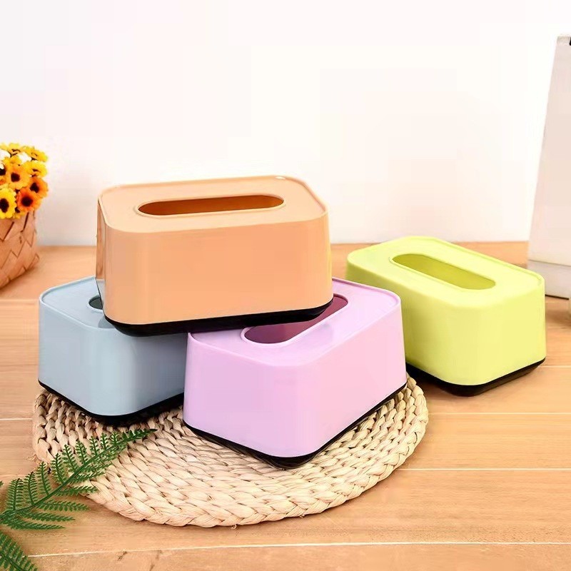 Plastic Tissue Box Kitchen Square Storage Box Paper Towel Dispenser ...