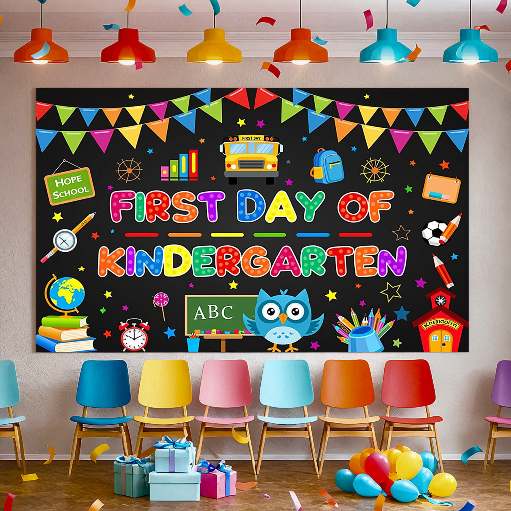 180x110cm Welcome Back to School Backdrop First Day of Kindergarten ...
