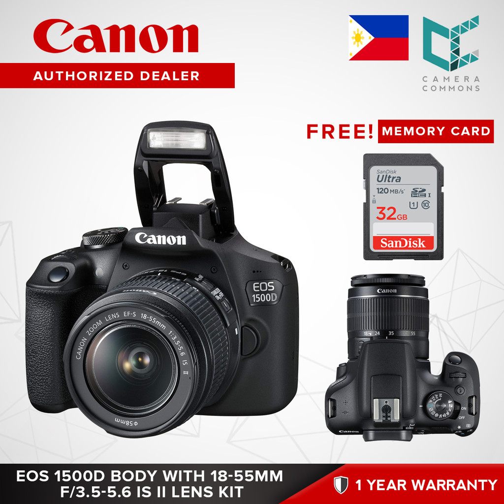 Canon EOS 1500D with EFS 18-55mm f/3.5-5.6 IS II Lens DSLR Camera Kit ...