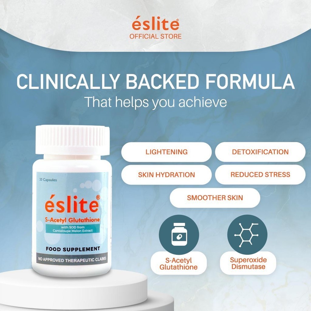 WELLNESS PAYDAY] B1T1 Eslite S-Acetyl Glutathione Capsules Premium Beauty Supplement Glowing Skin