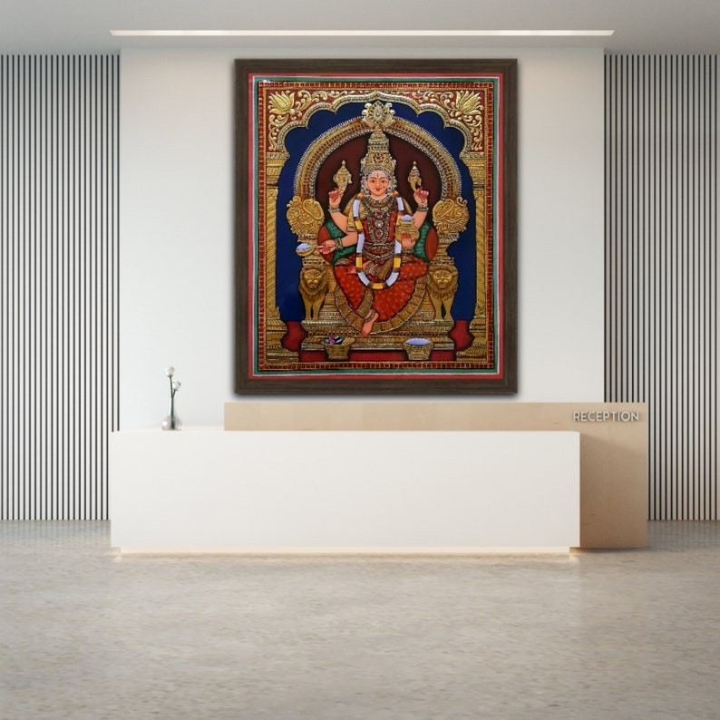 Annapurna Devi Hand Wall Art Tanjore Traditional Indian Decor Annapurna ...