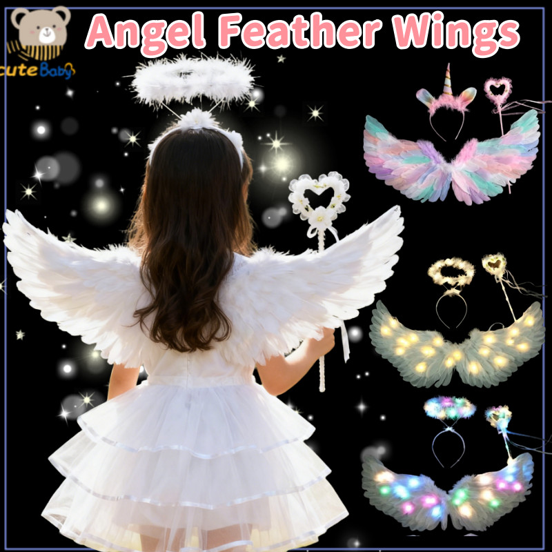 Kids Angel Feather Wings Cosplay Props Stage Halloween Wings Props ...