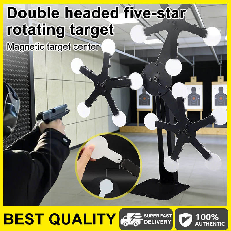 10 Steel Plates Metal Reset Rotating Shooting Target Stand for Airsoft ...