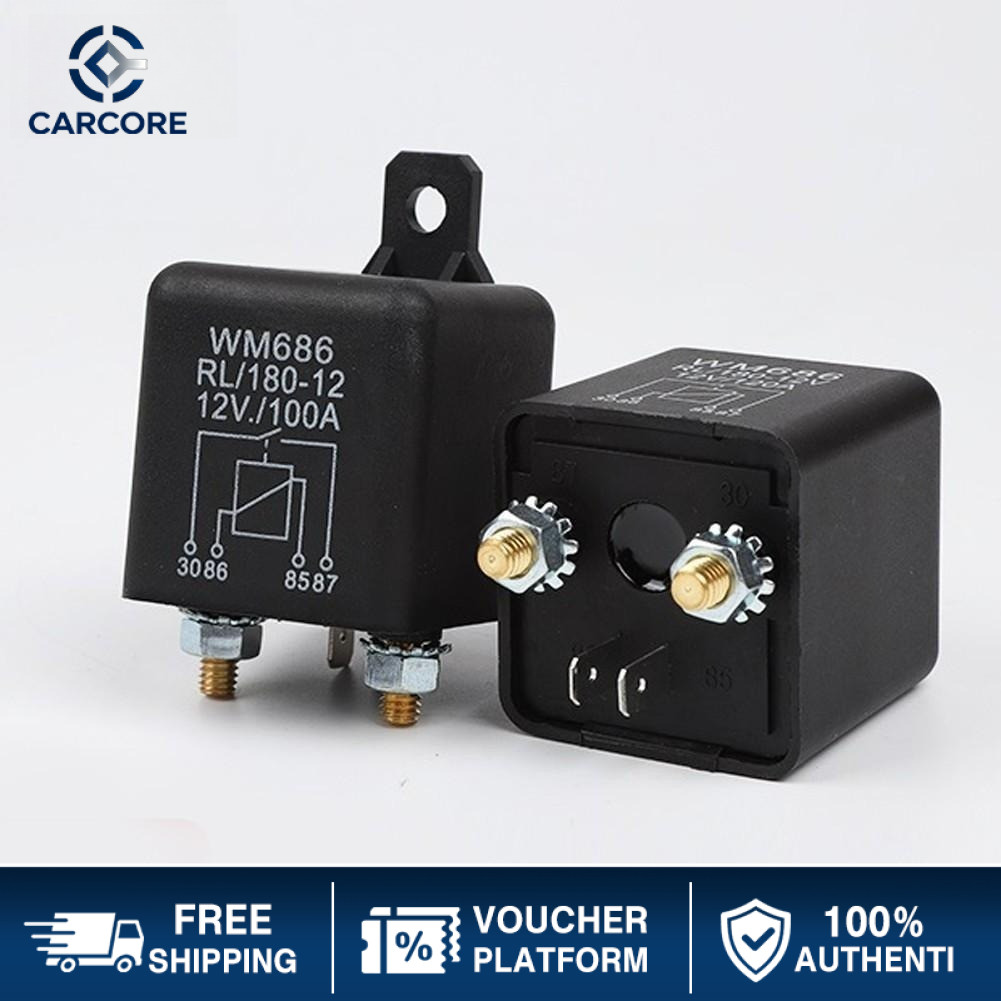 12V 100Amp 4-Pin Heavy Duty On/Off Switch Split Charge Relay Universal ...