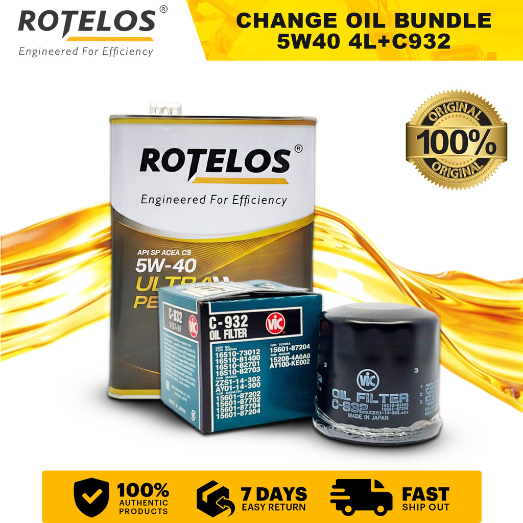 Rotelos Change Oil Bundle Swift S-Presso All 5W40 3L+C932 ( 1 SET ...