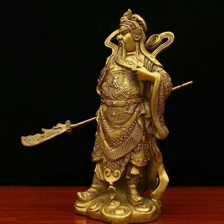 Bronze KUAN KONG God of Warriors Home Charm Ornaments Figurine 2