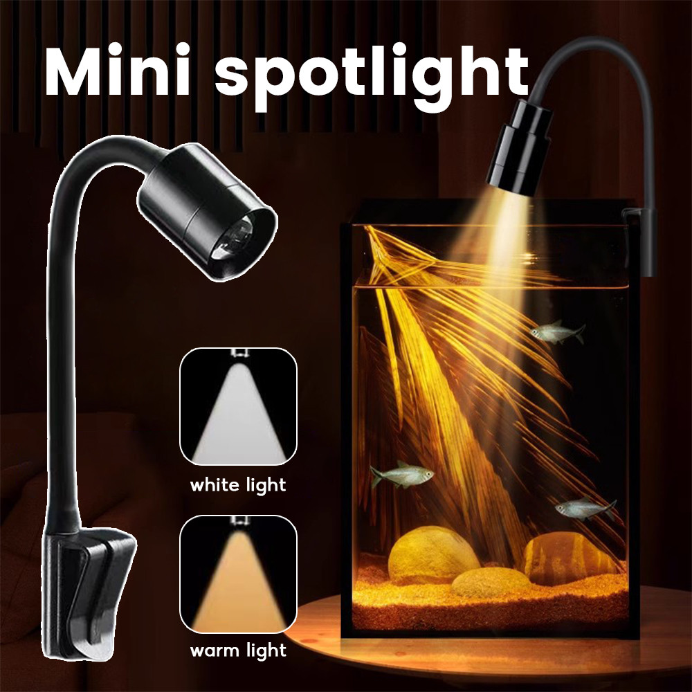 LED Aquarium Spotlight Adjustable Focus Fish Tank Light for Stream Tank ...