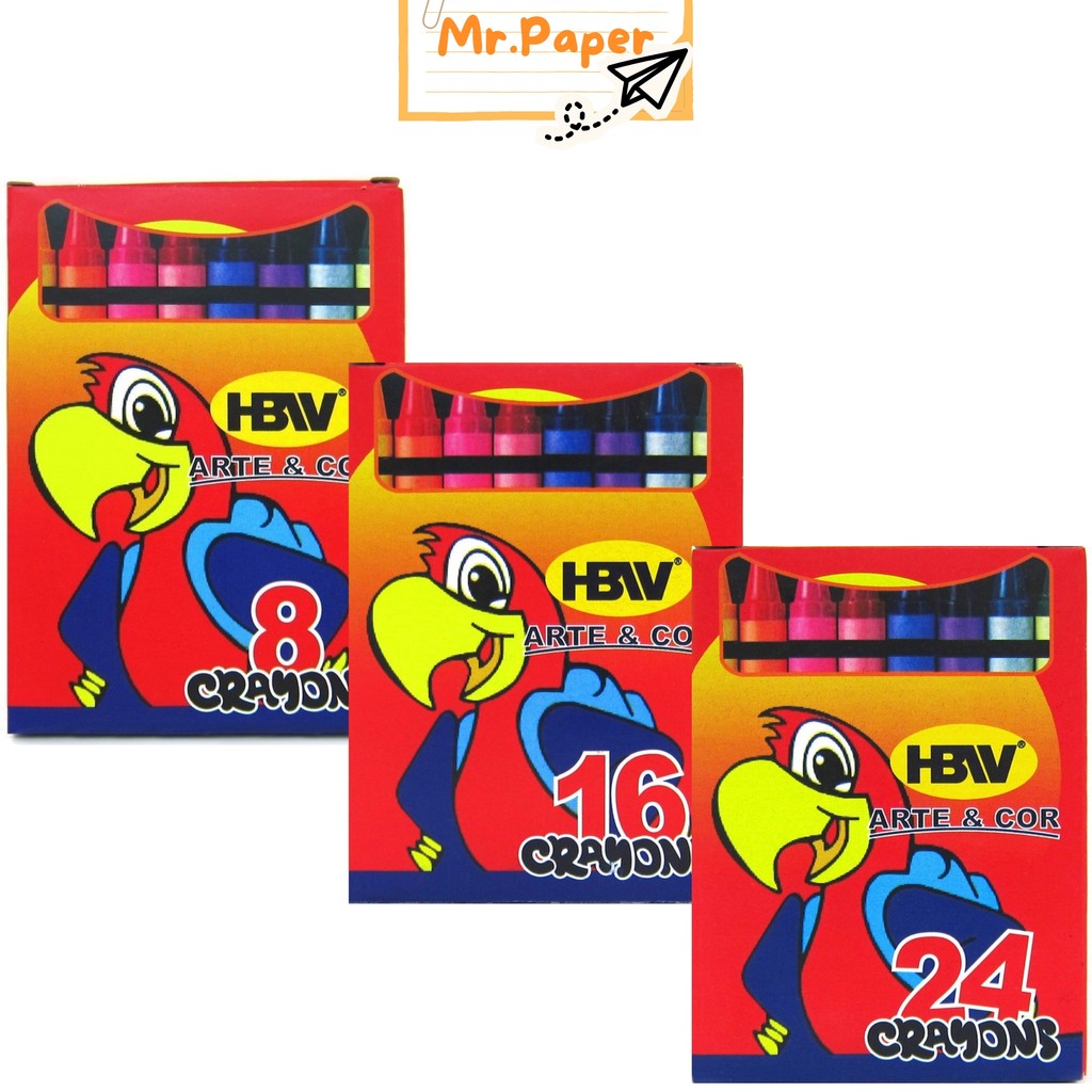 HBW Arte & Cor Crayons | 8 16 24 Colors | Mr. Paper | Shopee Philippines