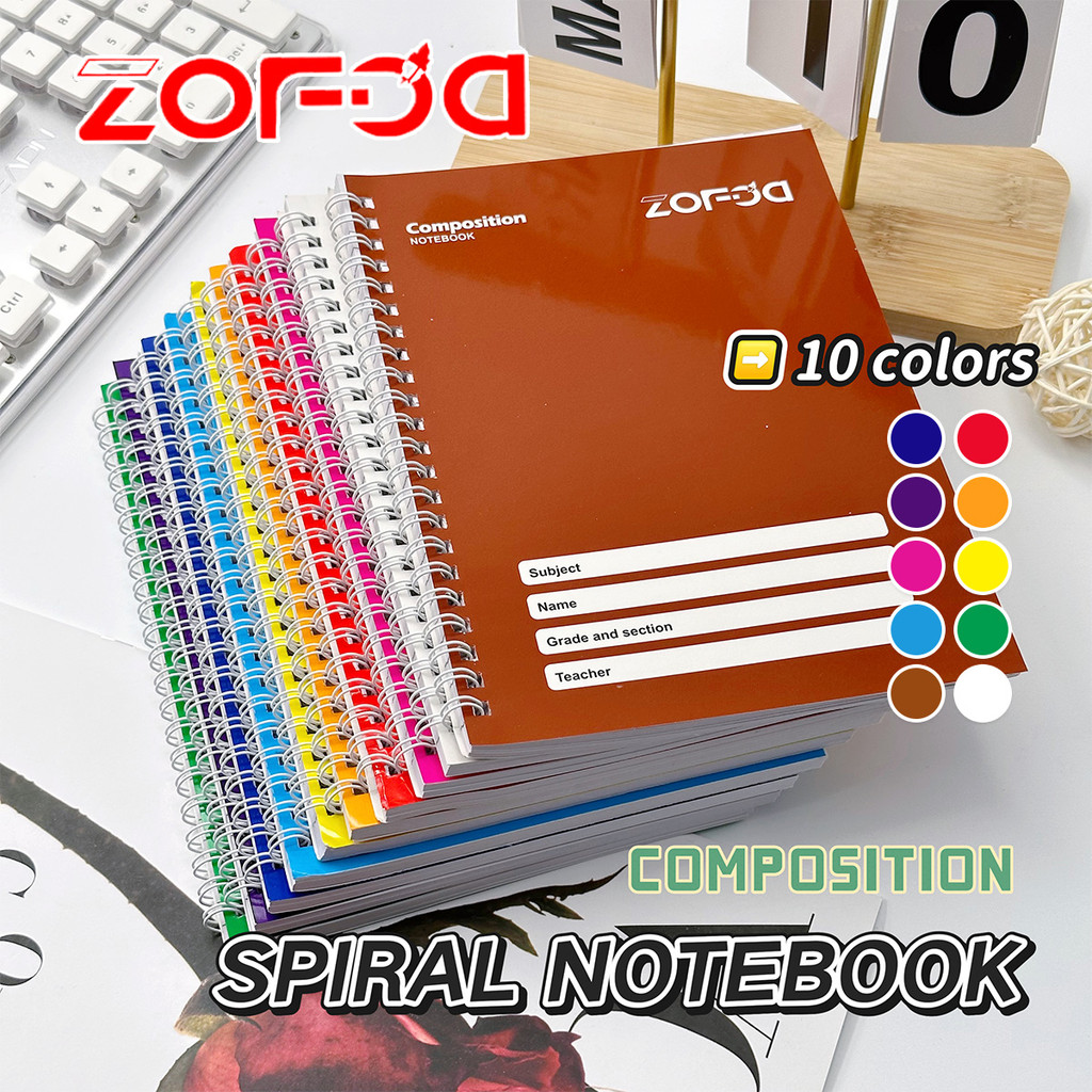 10PCS ZOFDA Double Metal Ring A5 Spiral Notebook For Kids 80 Sheets ...