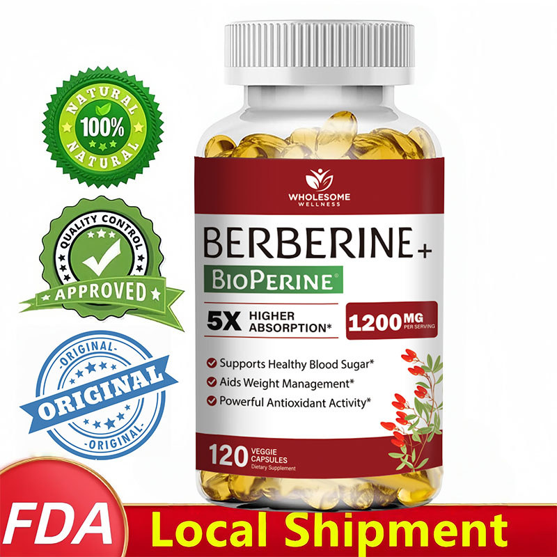 Ultra Pure 98% Berberine HCL 1200mg 5X Absorption,BioPerine® Black ...