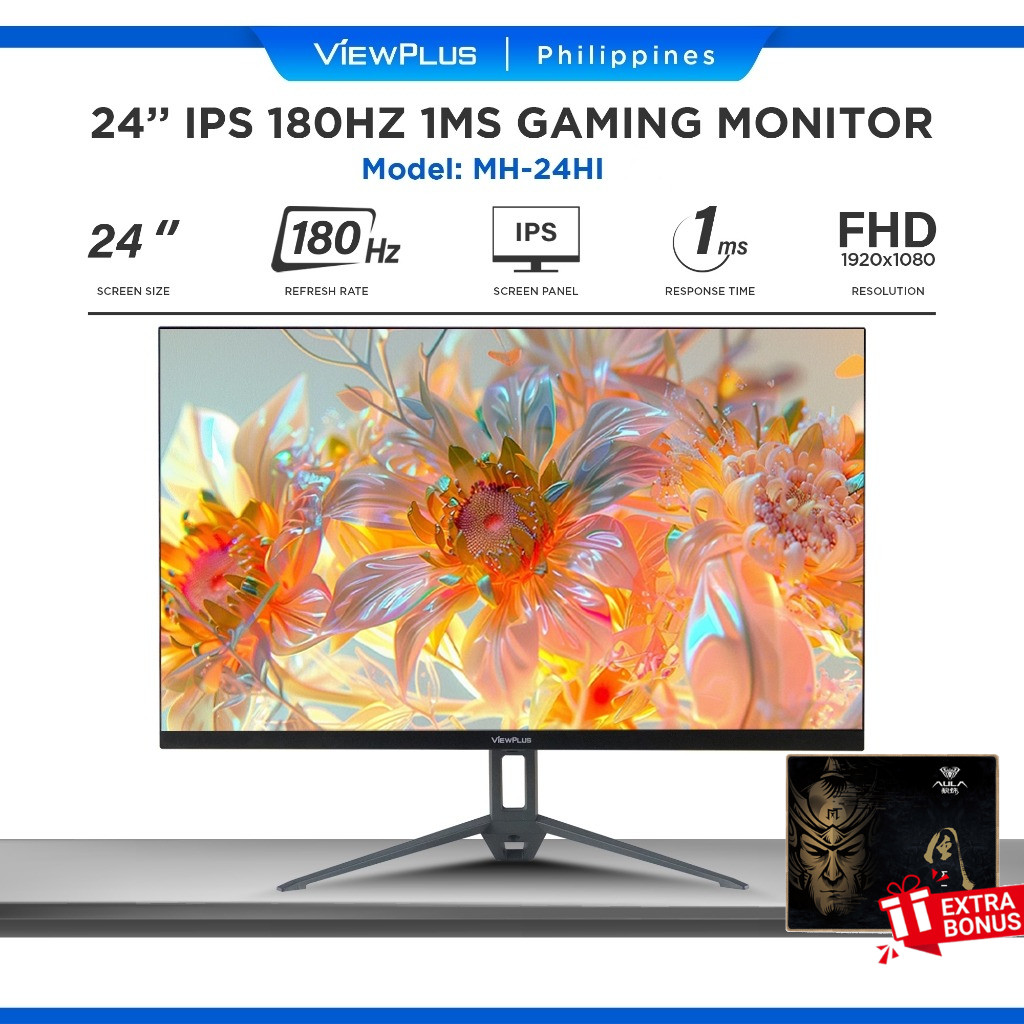 Viewplus MH-24HI 24 INCH IPS 180Hz(DP) 1ms 1080p HDR HDMI+DP+Audio VESA ...