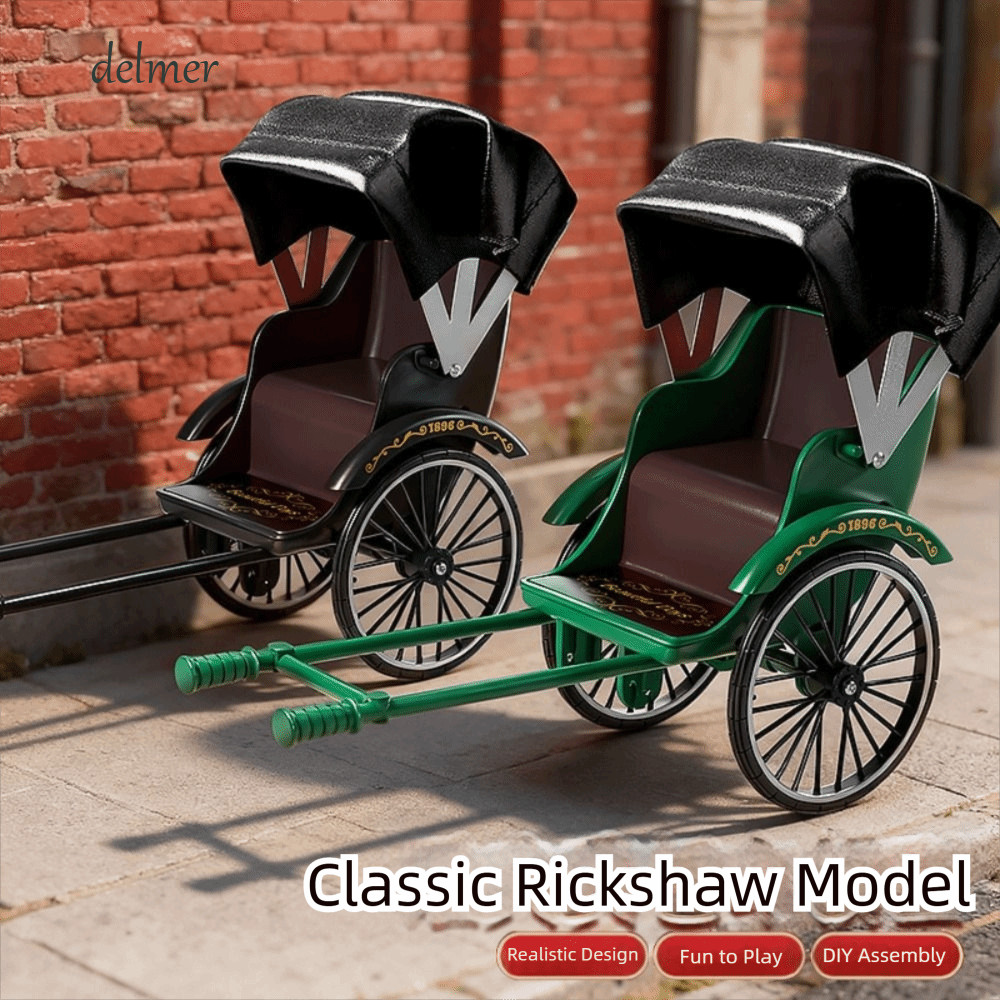 DELMER Human-Powered Rickshaw Model, Vintage Classic Handmade DIY ...