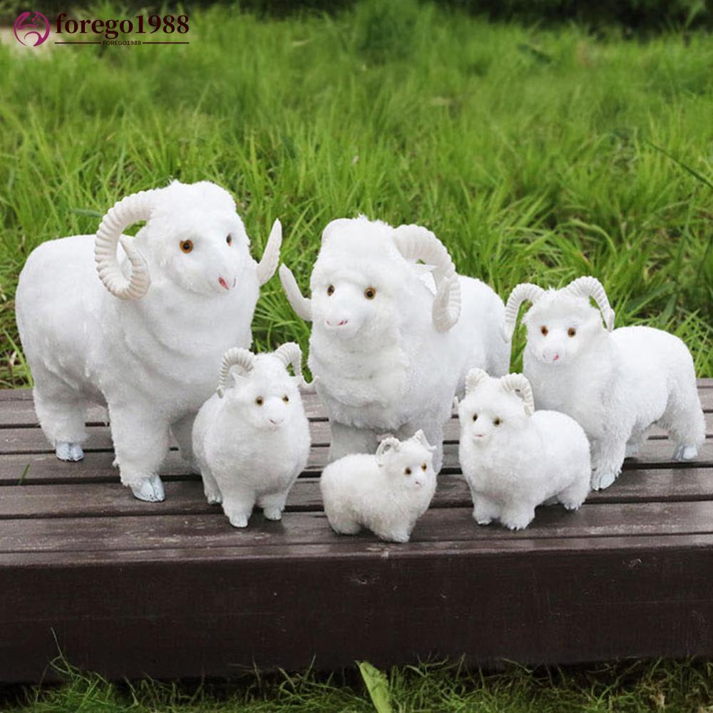 FOREGO1988 Lifelike Sheep Figurine Simulated Lamb Model Animal Statue ...