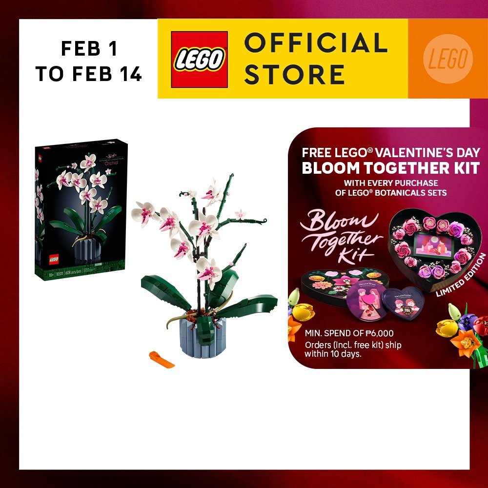 LEGO Icons 10311 Orchid Plant Decor Building Kit (608 Pieces), Building ...