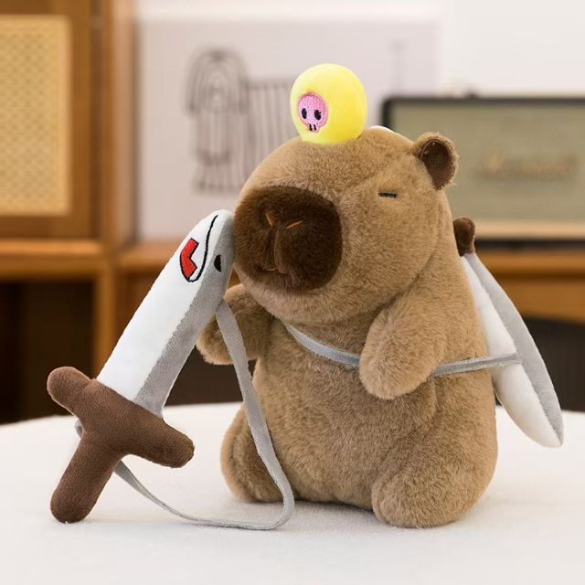 Hot-selling Buddhist Capybara Plush Toy with Sword Backpack+Head Devil ...