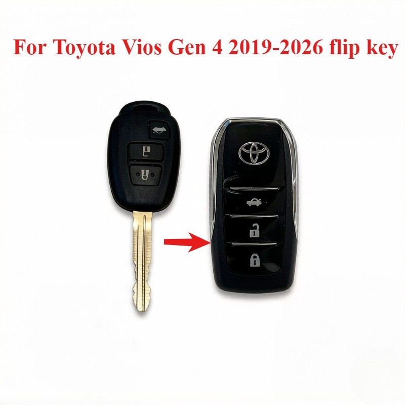 for Toyota Vios flip key Prime accessories Gen 4 2019-2026 car remote ...