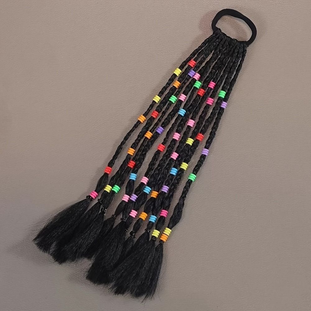 JENNIFERDZ Children Wig Braids, Cute Elasticity Kids Braided Hair Rope ...