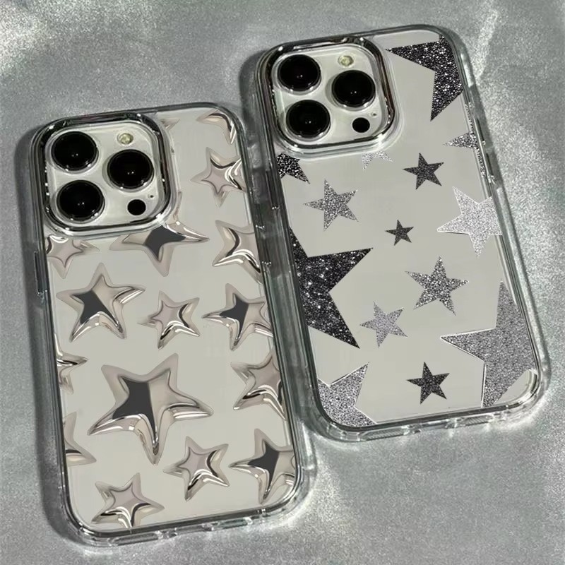 Shining Star Trendy Pattern Transparent Phone Case For Iphone 17 16 Pro ...