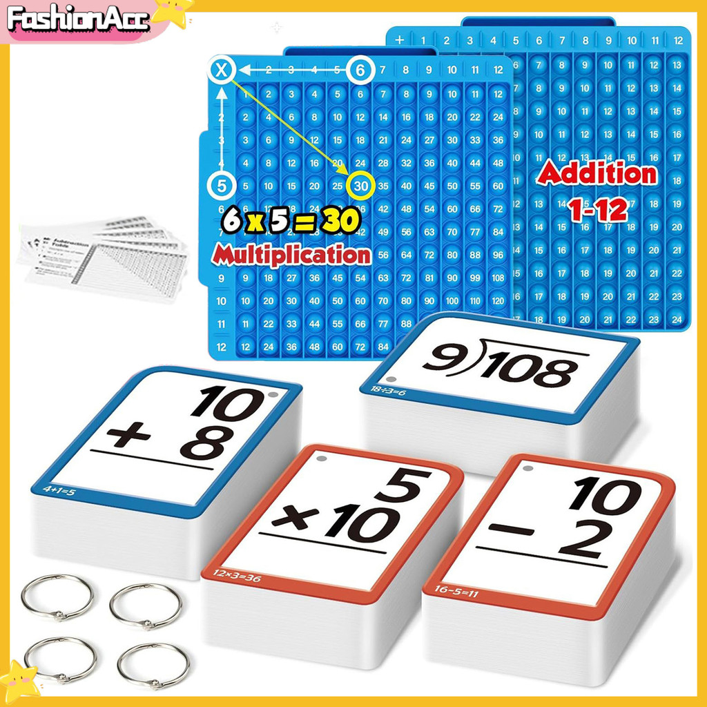 [Spot Goods*]1 Set Math Flash Cards Fidget Chart Addition Subtraction ...